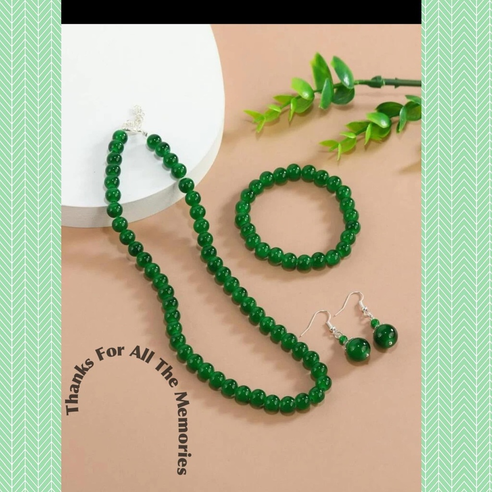 4pcs Bead Decor Jewelry Set